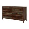 Picture of Thornton Rustic Solid Rose Wood Bedroom Dresser With 6 Drawers