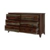 Picture of Thornton Rustic Solid Rose Wood Bedroom Dresser With 6 Drawers