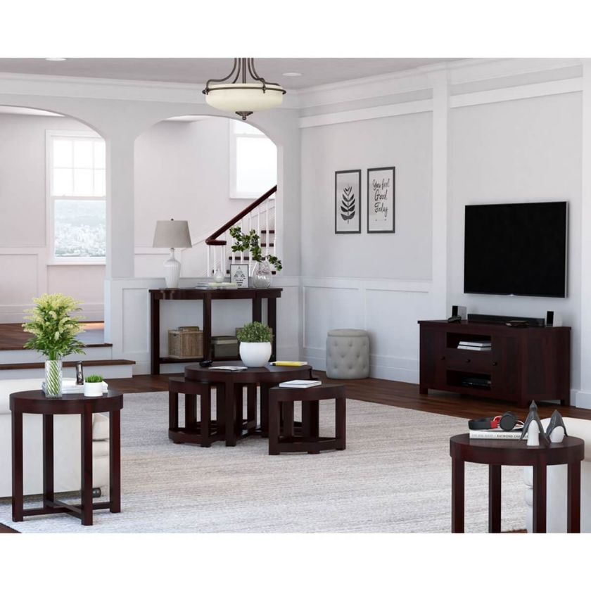 Picture of Murrieta Rustic Solid Wood 9 Piece Living Room Set