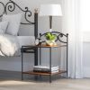 Picture of Nome Industrial Iron And Solid Wood 2-Tier Nightstand