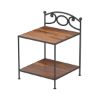 Picture of Nome Industrial Iron And Solid Wood 2-Tier Nightstand