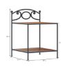 Picture of Nome Industrial Iron And Solid Wood 2-Tier Nightstand