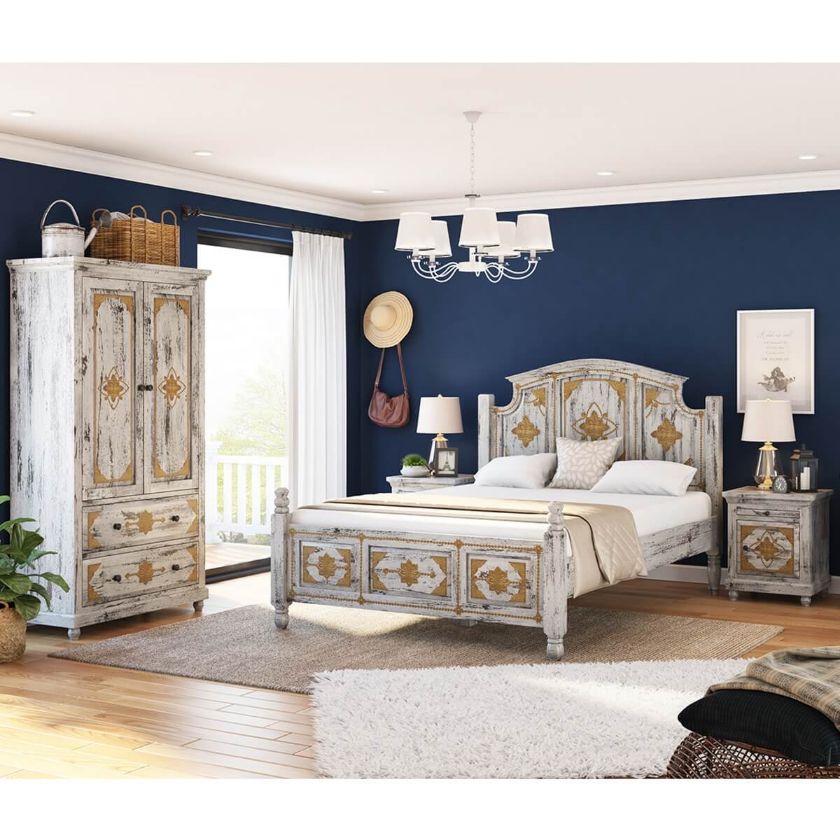 Picture of Tudor Handcrafted Solid Wood 4 Piece Bedroom Set