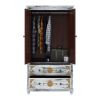 Picture of Tudor Brass Inlay Distressed Solid Mango Wood White Clothing Armoire