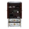 Picture of Tudor Brass Inlay Distressed Solid Mango Wood White Clothing Armoire