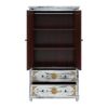 Picture of Tudor Brass Inlay Distressed Solid Mango Wood White Clothing Armoire