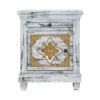 Picture of Tudor Brass Inlay And Distressed Solid Mango Wood Nightstand