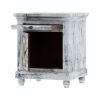 Picture of Tudor Brass Inlay And Distressed Solid Mango Wood Nightstand