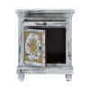 Picture of Tudor Brass Inlay And Distressed Solid Mango Wood Nightstand