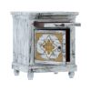 Picture of Tudor Brass Inlay And Distressed Solid Mango Wood Nightstand