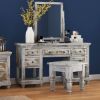 Picture of Tudor Brass Inlay And Distressed Mango Wood 3-Piece Vanity Table Set