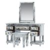 Picture of Tudor Brass Inlay And Distressed Mango Wood 3-Piece Vanity Table Set