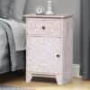 Picture of Juliano Handcarved Reclaimed Wood White Nightstand With Drawer