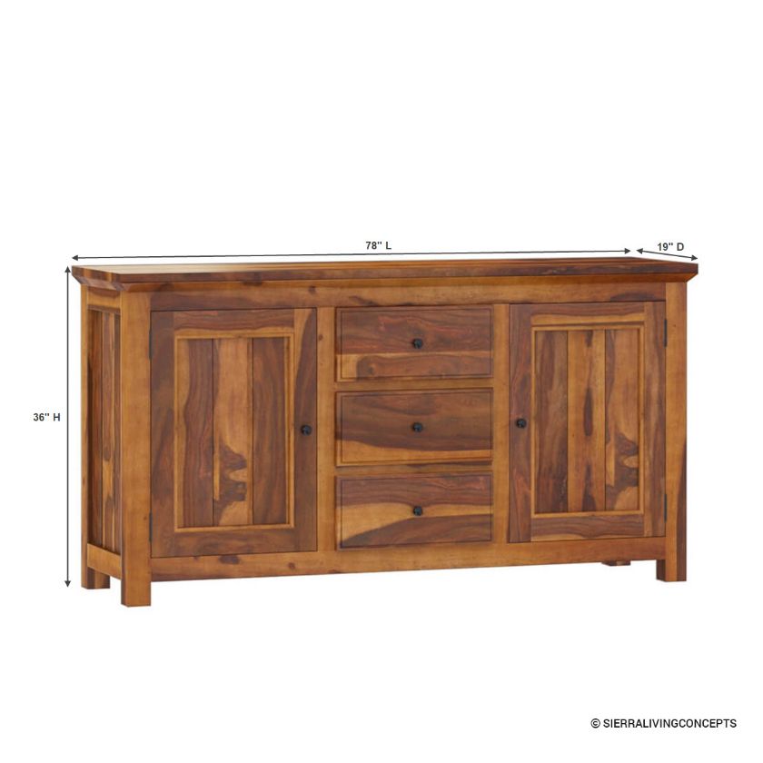 Naperville Solid Wood Large Sideboard with Drawers Size Image