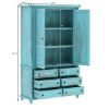 Picture of Victorian Turquoise Mango Wood Clothing Armoire Wardrobe With Drawers