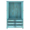 Picture of Victorian Turquoise Mango Wood Clothing Armoire Wardrobe With Drawers