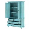 Picture of Victorian Turquoise Mango Wood Clothing Armoire Wardrobe With Drawers