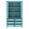 Picture of Victorian Turquoise Mango Wood Clothing Armoire Wardrobe With Drawers