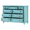 Picture of Victorian Solid Wood Turquoise Bedroom Farmhouse Dresser With 9 Drawers