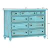 Picture of Victorian Solid Wood Turquoise Bedroom Farmhouse Dresser With 9 Drawers