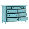 Picture of Victorian Solid Wood Turquoise Bedroom Farmhouse Dresser With 9 Drawers