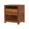 Picture of Kodiak Rustic Solid Wood Nightstand With Drawer And Open Shelves