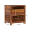 Picture of Kodiak Rustic Solid Wood Nightstand With Drawer And Open Shelves