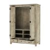 Picture of Mission Solid Wood Distressed White Large Clothing Armoire