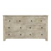 Picture of Mission Solid Mango Wood White Shabby Chic Style Dresser With 7 Drawers