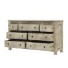 Picture of Mission Solid Mango Wood White Shabby Chic Style Dresser With 7 Drawers