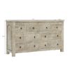 Picture of Mission Solid Mango Wood White Shabby Chic Style Dresser With 7 Drawers