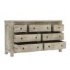 Picture of Mission Solid Mango Wood White Shabby Chic Style Dresser With 7 Drawers