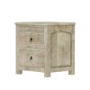 Picture of Mission Winter White Mango Wood Nightstand With 2 Drawers