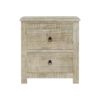 Picture of Mission Winter White Mango Wood Nightstand With 2 Drawers
