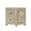 Picture of Mission Winter White Mango Wood Nightstand With 2 Drawers