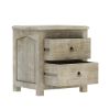 Picture of Mission Winter White Mango Wood Nightstand With 2 Drawers