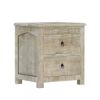 Picture of Mission Winter White Mango Wood Nightstand With 2 Drawers