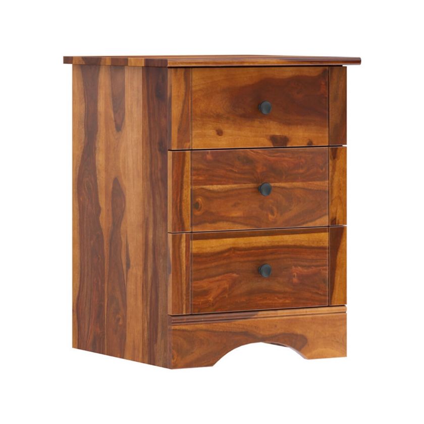 Gisela Handcrafted Rustic Solid Wood 3 Drawer Office Storage Cabinet Dimension Image