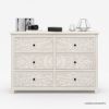 Picture of Calistoga Handcarved Solid Wood 6 Drawer White Bedroom Dresser