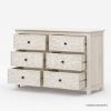 Picture of Calistoga Handcarved Solid Wood 6 Drawer White Bedroom Dresser