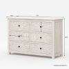Picture of Calistoga Handcarved Solid Wood 6 Drawer White Bedroom Dresser