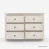 Picture of Calistoga Handcarved Solid Wood 6 Drawer White Bedroom Dresser