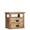 Picture of Schenectady Rustic Reclaimed Wood End Table with 2 Drawers