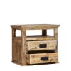Picture of Schenectady Rustic Reclaimed Wood End Table with 2 Drawers
