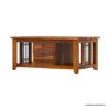 Picture of San Francisco Iron Grill Rustic Solid Wood Coffee Table With 6 Drawers