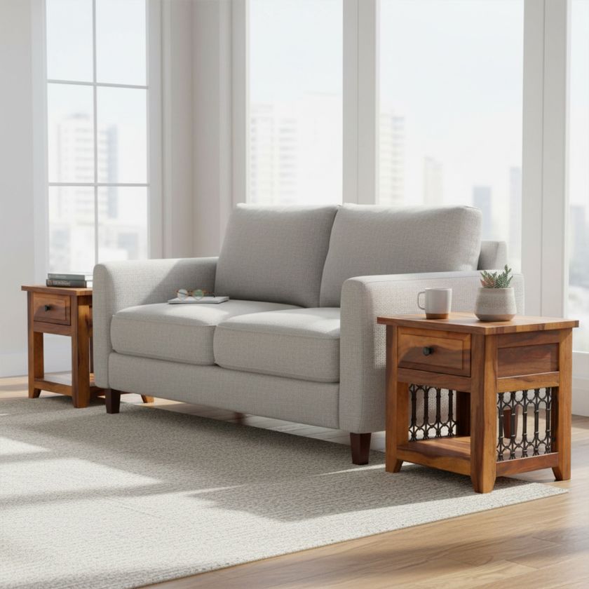 Picture of San Francisco Iron Grill Side Table Set of 2 With Storage