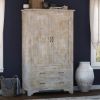 Picture of Savannah Country Distressed White Solid Wood Large 2 Drawer Wardrobe
