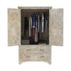 Picture of Savannah Country Distressed White Solid Wood Large 2 Drawer Wardrobe