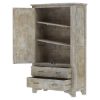 Picture of Savannah Country Distressed White Solid Wood Large 2 Drawer Wardrobe