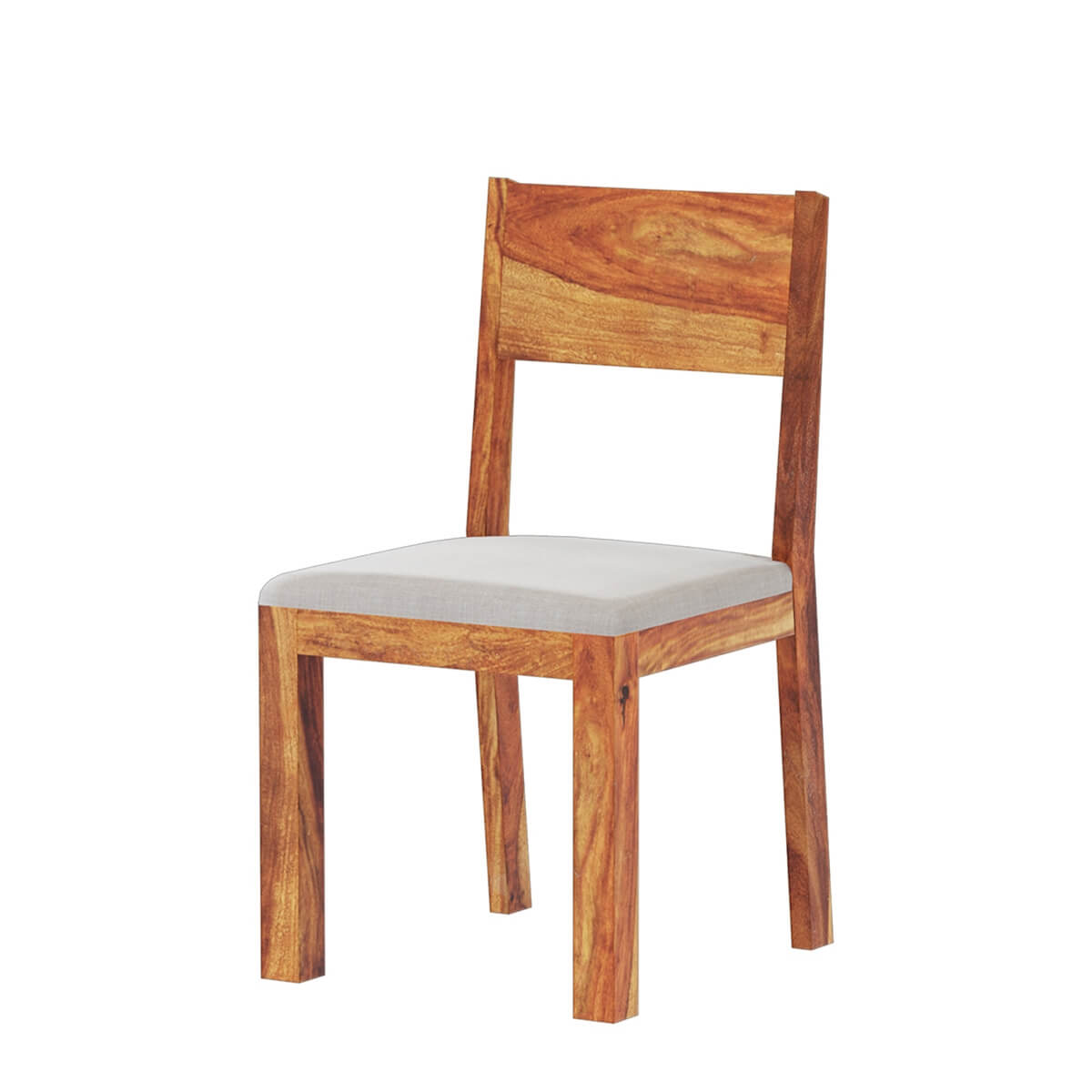 Delaware Rustic Solid Wood Dining Chair with Upholstered Seat